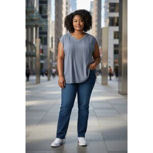 Coldwater Creek 100% Silk Short Sleeve Blouse – Women’s Plus Size 3X